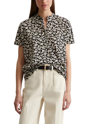 Marc O'Polo Damen Kurzarmbluse mit Allover-Print leicht, Mehrfarbig (Multi), XS von Marc O'Polo