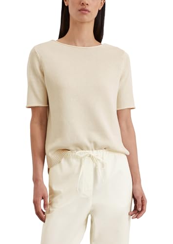Marc O'Polo Damen Kurzarmpullover aus Strick Regular Fit, Cremefarben (Natural Cotton), L von Marc O'Polo
