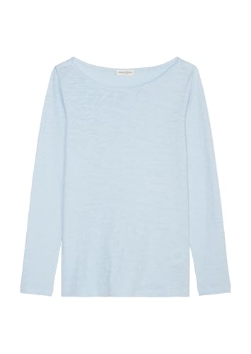 Marc O'Polo Damen Langarmshirt aus Bio-Baumwolle mit U-Boot-Ausschnitt, Blau (Smooth Sky), XS von Marc O'Polo
