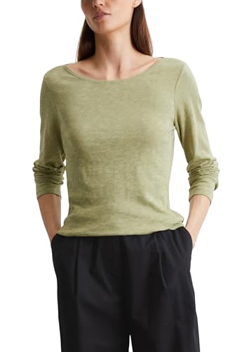 Marc O'Polo Damen Langarmshirt aus Bio-Baumwolle mit U-Boot Ausschnitt, Grün (Smooth Sage), XS von Marc O'Polo