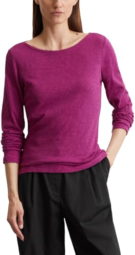 Marc O'Polo Damen Langarmshirt aus Bio-Baumwolle mit U-Boot Ausschnitt, Lila (Fresh Berry), XXL von Marc O'Polo