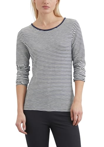 Marc O'Polo Damen Langarmshirt aus Bio-Baumwolle mit U-Boot-Ausschnitt, Mehrfarbig (Multi), L von Marc O'Polo