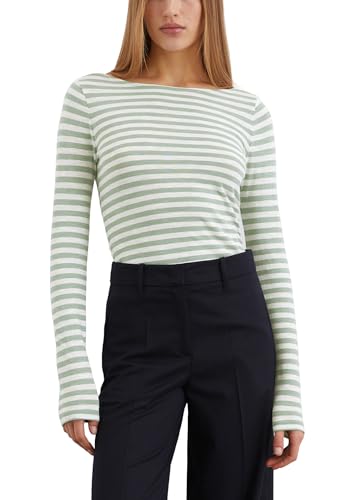 Marc O'Polo Damen Langarmshirt aus Bio-Baumwolle mit U-Boot-Ausschnitt, Mehrfarbig (Multi), XL von Marc O'Polo