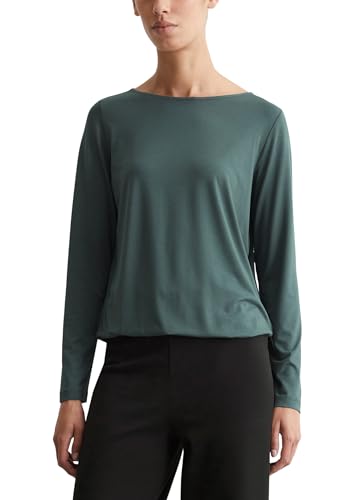 Marc O'Polo Damen Langarmshirt mit U-Boot-Ausschnitt Regular Fit, Grün (Deep Emerald), XS von Marc O'Polo