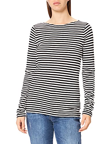 Marc O'Polo Damen Langarmshirt mit U-Boot-Ausschnitt gestreift, Mehrfarbig (Multi/Black), XS von Marc O'Polo