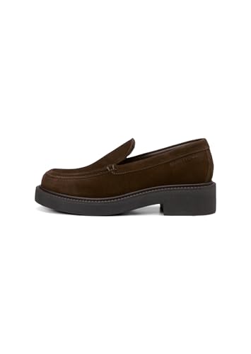 Marc OߴPolo Damen Loafer aus Veloursleder elegant, Grün (Dark Earth), 36 von Marc O'Polo