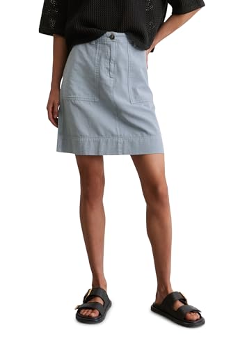 Marc O'Polo Damen Minirock aus Baumwoll-Leinen-Mix Tailored Fit, Blau (Nordic Sea), 32 von Marc O'Polo