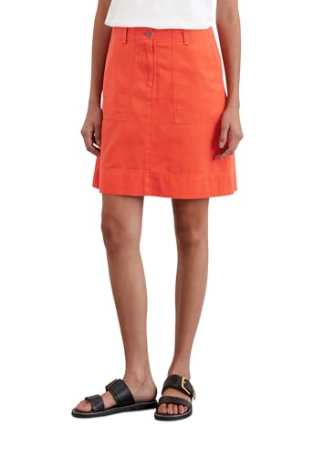 Marc O'Polo Damen Minirock aus Baumwoll-Leinen-Mix Tailored Fit, Rot (Burnt Red), 42 von Marc O'Polo