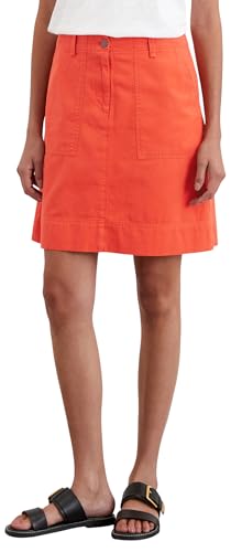 Marc O'Polo Damen Minirock aus Baumwoll-Leinen-Mix Tailored Fit, Rot (Burnt Red), 44 von Marc O'Polo