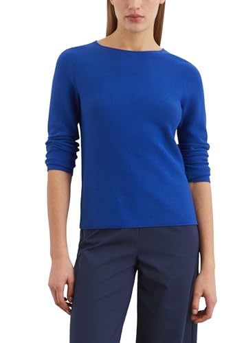 Marc O'Polo Damen Pullover aus Bio-Baumwolle Slim Fit, Blau (Shiny Blue), L von Marc O'Polo