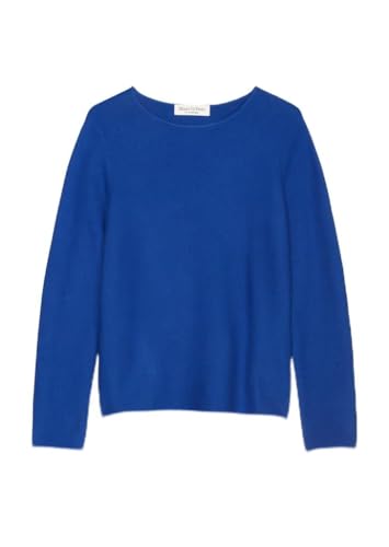 Marc O'Polo Damen Pullover aus Bio-Baumwolle Slim Fit, Blau (Shiny Blue), XL von Marc O'Polo