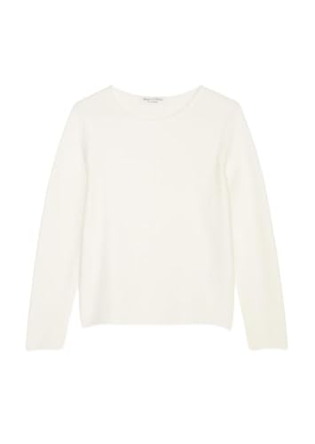 Marc O'Polo Damen Pullover aus Bio-Baumwolle Slim Fit, Cremefarben (White Cotton), S von Marc O'Polo