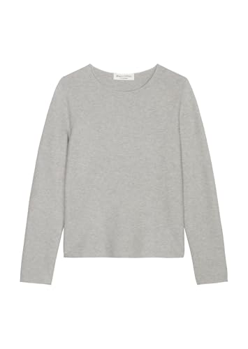 Marc O'Polo Damen Pullover mit U-Boot-Ausschnitt Slim Fit, Grau (Mid Stone Melange), L von Marc O'Polo