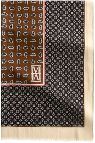 Marc OߴPolo Damen Schal mit Allover-Print leicht, Mehrfarbig (Multi/Warm Brown), One Size von Marc O'Polo