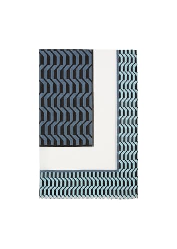 Marc OߴPolo Damen Schal mit Muster elegant, Mehrfarbig (Multi/Hazy Blue), One Size von Marc O'Polo