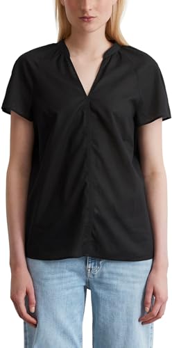 Marc O'Polo Damen Shirtbluse aus Bio-Baumwolle mit V-Ausschnitt, Schwarz (Black), 40 von Marc O'Polo