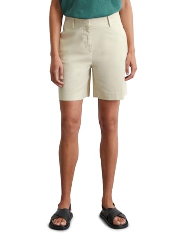 Marc O'Polo Damen Shorts mit Stretch-Anteil kurz, Cremefarben (Silky Stone), 38 von Marc O'Polo