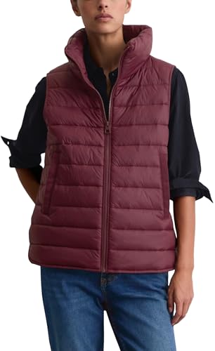 Marc OߴPolo Damen Steppweste mit Stehkragen leicht, Rot (Aubergine Red), 38 von Marc O'Polo