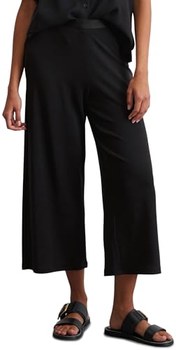 Marc O'Polo Damen Stoffhose mit Gummibund Straight Fit, Schwarz (Black), XXL von Marc O'Polo