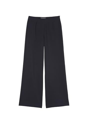 Marc O'Polo Damen Stoffhose mit hohem Bund Wide Fit, Blau (Thunder Blue), 32 von Marc O'Polo
