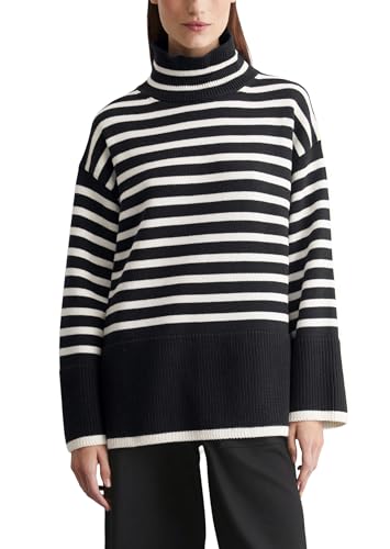 Marc O'Polo Damen Strickpullover Oversize Fit gestreift, Mehrfarbig (Striped/Deep Night Blue), L von Marc O'Polo