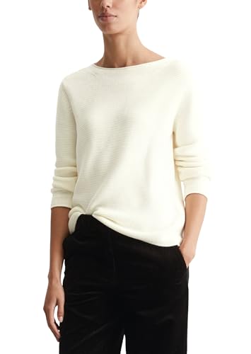 Marc O'Polo Damen Strickpullover aus Bio-Baumwolle Langarm, Cremefarben (Creamy White), L von Marc O'Polo