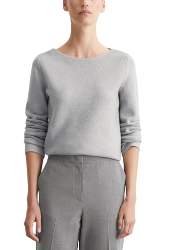 Marc O'Polo Damen Strickpullover aus Bio-Baumwolle Langarm, Grau (Soft Stone Melange), S von Marc O'Polo