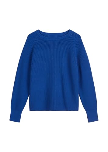 Marc O'Polo Damen Strickpullover aus Bio-Baumwolle Loose Fit, Blau (Shiny Blue), XL von Marc O'Polo