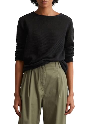 Marc O'Polo Damen Strickpullover aus Bio-Baumwolle mit Rundhalsausschnitt, Schwarz (Black), M von Marc O'Polo