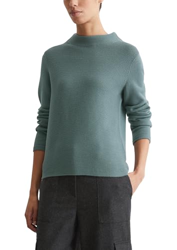 Marc O'Polo Damen Strickpullover aus Bio-Baumwolle mit Stehkragen, Grün (Deep Emerald), S von Marc O'Polo