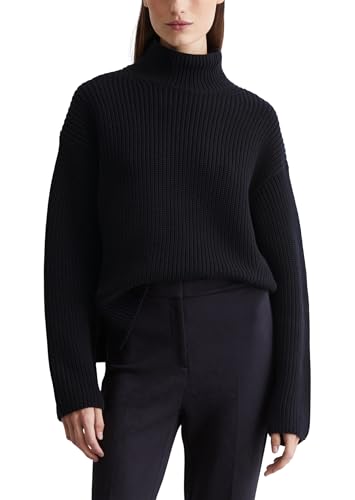 Marc O'Polo Damen Strickpullover aus Bio-Baumwolle mit Turtleneck, Blau (Deep Night Blue), L von Marc O'Polo