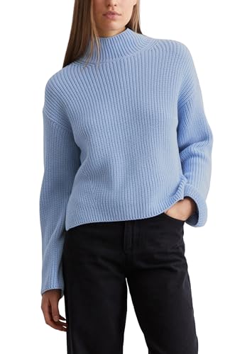 Marc O'Polo Damen Strickpullover aus Bio-Baumwolle mit Turtleneck, Blau (Fresh Sky), XL von Marc O'Polo