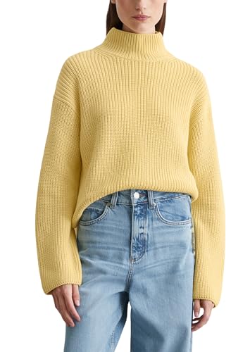 Marc O'Polo Damen Strickpullover aus Bio-Baumwolle mit Turtleneck, Gelb (Creamy Yellow), XL von Marc O'Polo