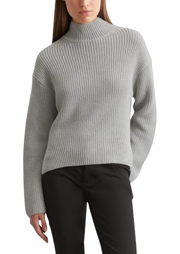 Marc O'Polo Damen Strickpullover aus Bio-Baumwolle mit Turtleneck, Grau (Mid Stone Melange), S von Marc O'Polo