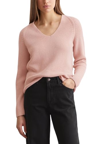 Marc O'Polo Damen Strickpullover aus Bio-Baumwolle mit V-Ausschnitt, Rosa (Dusty Rose), XL von Marc O'Polo