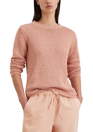 Marc O'Polo Damen Strickpullover mit Rundhalsausschnitt Slim Fit, Rosa (Mellow Peach), XL von Marc O'Polo