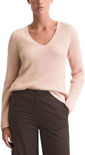 Marc OߴPolo Damen Strickpullover mit V-Ausschnitt Relaxed Fit, Rosa (Pastel Rose), S von Marc O'Polo