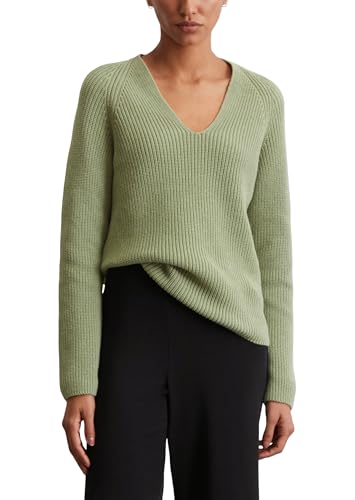 Marc O'Polo Damen Strickpullover mit V-Ausschnitt Slim Fit, Grün (Smooth Sage), L von Marc O'Polo