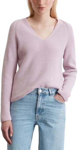 Marc O'Polo Damen Strickpullover mit V-Ausschnitt Slim Fit, Rosa (Pale Lilac), XXL von Marc O'Polo