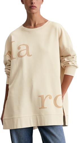 Marc OߴPolo Damen Sweatshirt aus Bio-Baumwolle Loose Fit, Beige (Natural Stone), M von Marc O'Polo