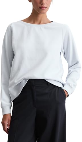 Marc OߴPolo Damen Sweatshirt aus Bio-Baumwolle Relaxed Fit, Blau (Calm Blue), XL von Marc O'Polo