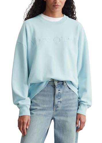 Marc O'Polo Damen Sweatshirt aus Bio-Baumwolle Relaxed Fit, Blau (Morning Sky), XXS von Marc O'Polo