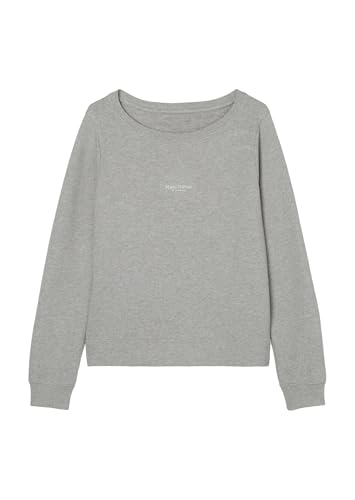 Marc O'Polo Damen Sweatshirt aus Bio-Baumwolle Relaxed Fit, Grau (Mid Stone Melange), XS von Marc O'Polo