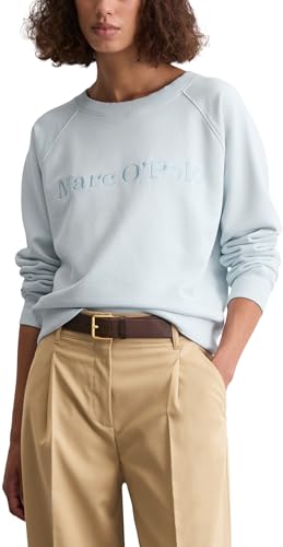 Marc OߴPolo Damen Sweatshirt aus Bio-Baumwolle mit Logo-Stickerei, Blau (Calm Blue), L von Marc O'Polo