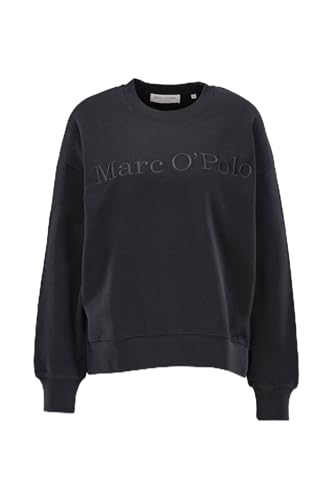 Marc O'Polo Damen Sweatshirt aus Bio-Baumwolle mit Rippbündchen, Blau (Deep Night Blue), XL von Marc O'Polo