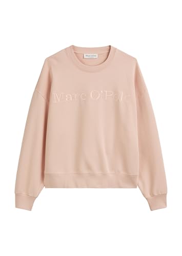 Marc O'Polo Damen Sweatshirt aus Bio-Baumwolle mit Rippbündchen, Rosa (Chalky Peach), M von Marc O'Polo