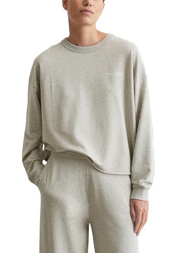 Marc O'Polo Damen Sweatshirt mit Stretch-Anteil Basic, Grau (Mid Stone Melange), L von Marc O'Polo