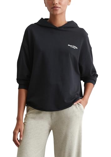 Marc O'Polo Damen Sweatshirt mit Stretch-Anteil mit Kapuze, Blau (Deep Night Blue), XXS von Marc O'Polo