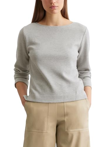 Marc O'Polo Damen Sweatshirt mit U-Boot-Ausschnitt Regular Fit, Grau (Mid Stone Melange), XS von Marc O'Polo