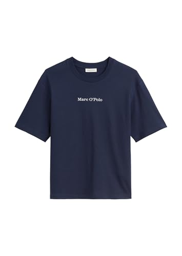 Marc O'Polo Damen T-Shirt aus Bio-Baumwolle mit Rundhalsausschnitt, Blau (Cloudless Night), XS von Marc O'Polo
